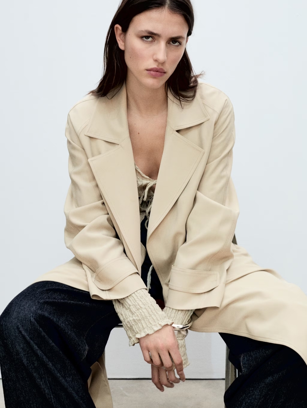 MANGO Soft Trench Coat - Picture 5 of 6